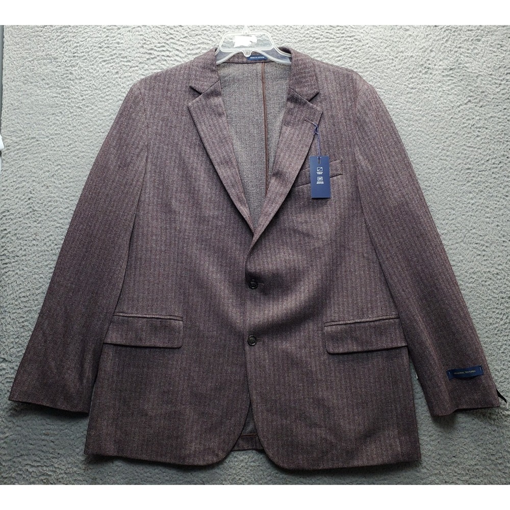 Stafford Seasonal Textures Blazer Men 46 Multi Comfort Stretch Classic Fit Notch
